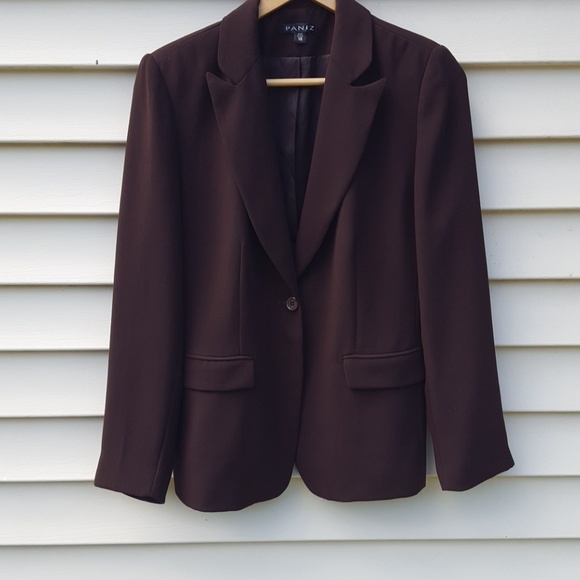Brown Blazer Jacket, Business Casual Office Career, Size 10 - Picture 2 of 6